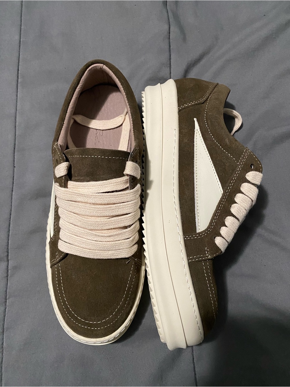Sz. 12.5 Rick Owen Brown Suede Porterville Low Shoes